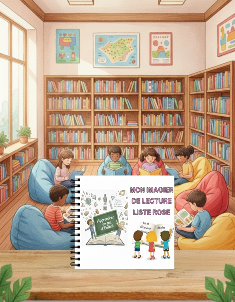 Imagier de lecture liste rose