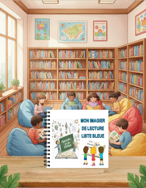 Imagier de lecture liste bleue