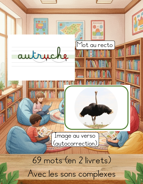 Imagier de lecture liste verte