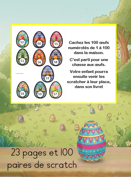 les oeufs de pâques jusqu'à 100