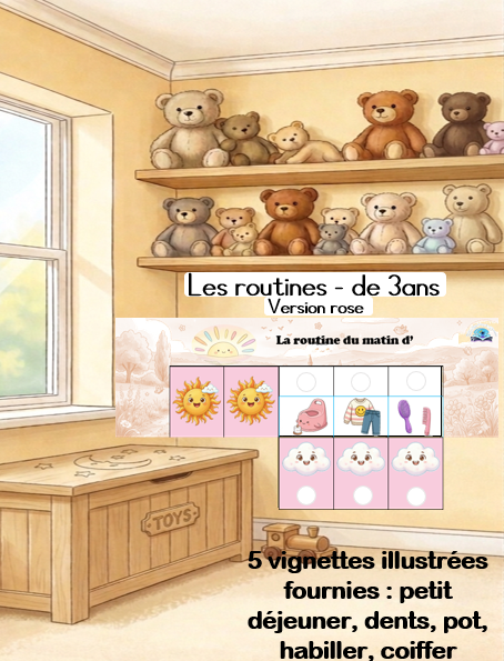 Routines matin et soir - de 3ans version rose