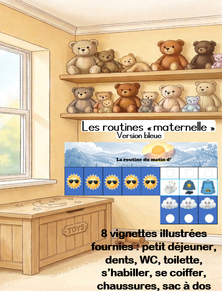 Routines matin et soir maternelle version bleue