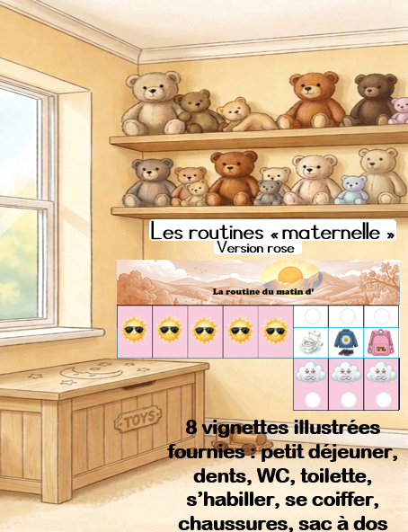 Routines matin et soir maternelle version rose